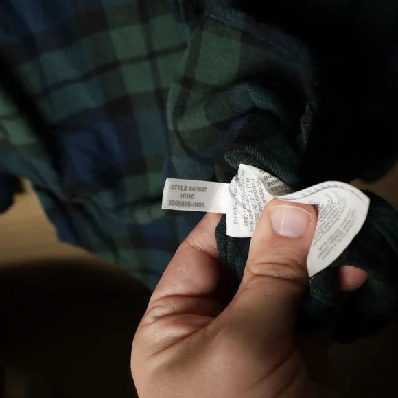 J Crew Classic Flannel Long Sleeve Shirt Blue Green Plaid Size Medium - Picture 6 of 6